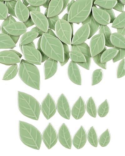 200g Mixed Sizes Leaves Mosaic Tiles for Craft Bulk