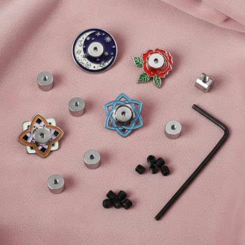20 Pcs Pin Keepers Pin Locks Enamel Pin Locking Backings Replacement Locking Pin Backs Clasps with 2 Pcs Wrench for Enamel Lapel Pins Backs Jewelry Findings Beading and Jewelry Making (20 Count)
