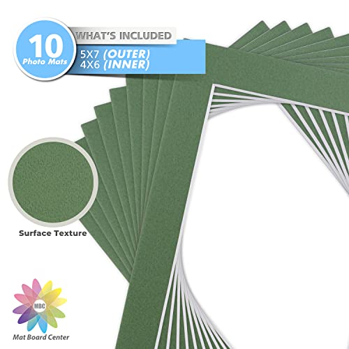 Mat Board Center 10 Pack 5x7 Photo Mats for 4x6 Picture