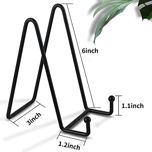 6 Inch 5 Pack Black Metal Display Stands Plate Holder Display Stands for Picture (5 Count)