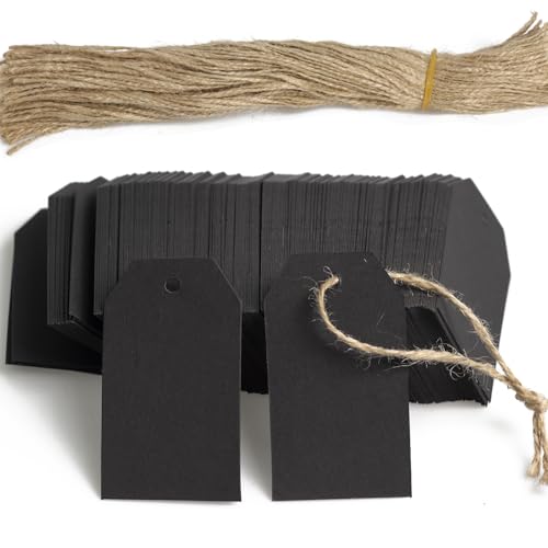 200PCS Paper Gift Tags with Free 200PCS Black Cotton Strings (200 Count)