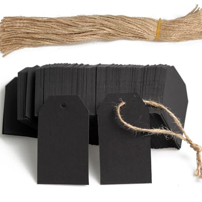 200PCS Paper Gift Tags with Free 200PCS Black Cotton Strings (200 Count)