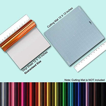 Orange Foil HTV Metallic Heat Transfer Vinyl Roll 12" x 6FT for All Cutter Machine