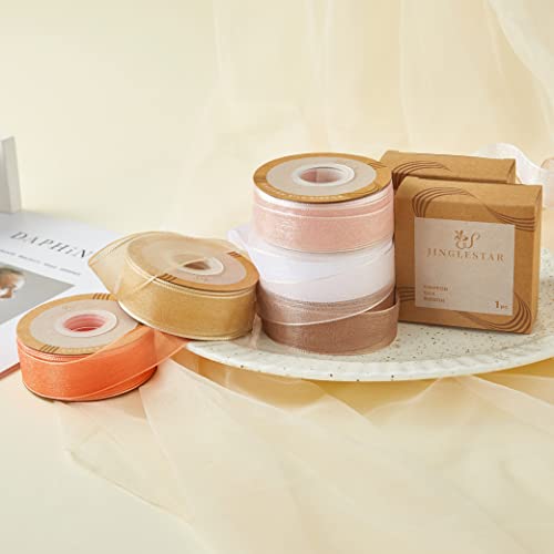 1 Inch Wide Sheer Chiffon Ribbon (75 Foot)