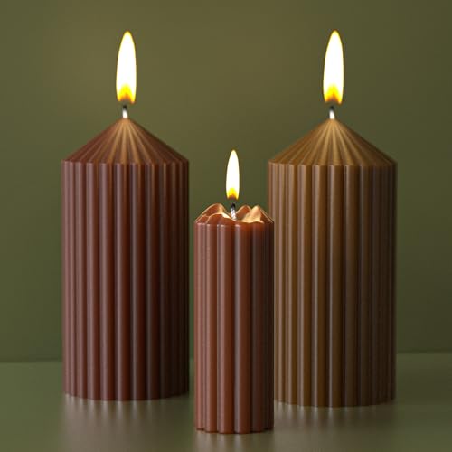 2 Pack Stripe Cylinder Pillar Spiral Candle Resin Mold