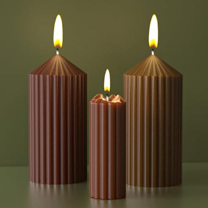 2 Pack Stripe Cylinder Pillar Spiral Candle Resin Mold