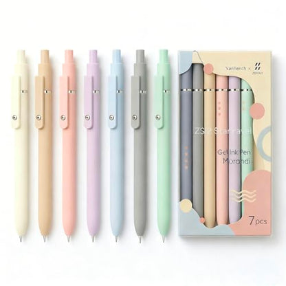 7Pcs Black Ink Gel Pens Smooth Writing Quick Dry Fine Point 0.5 mm (7 Count)
