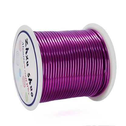 12 Gauge(2mm) Aluminum Wire 35 Yards Anodized Metal Wire for Bonsai Armature Crafting Sculpting Jewelry Craft Making Beading Floral (Purple, 12 Gauge) (105 Foot)