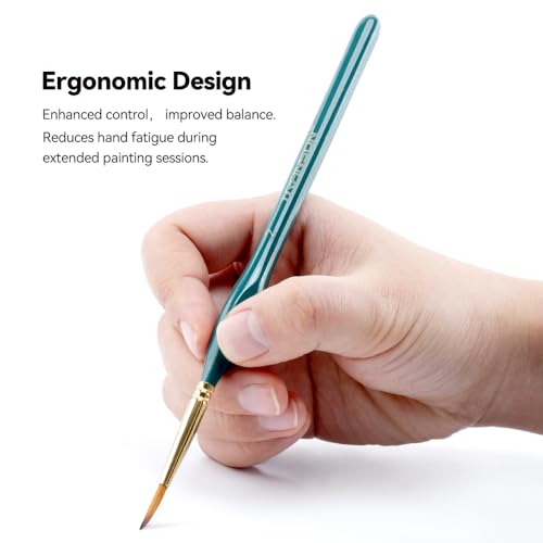 10Pcs Extra Fine Tip Detail Brushes for Model Miniature Painting and Acrylic Watercolor Painting (10 Count)