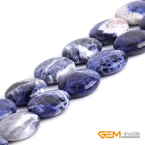 GEM Inside Sodalite Gemstone Loose Beads Natural 20mm Smooth Coin Crystal Energy Stone Power for Jewelry Making 15"