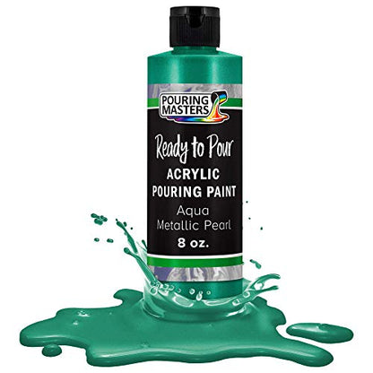 Pouring Masters Aqua Metallic Pearl Ready to Pour Acrylic Pouring Paint (8 Fl Oz)
