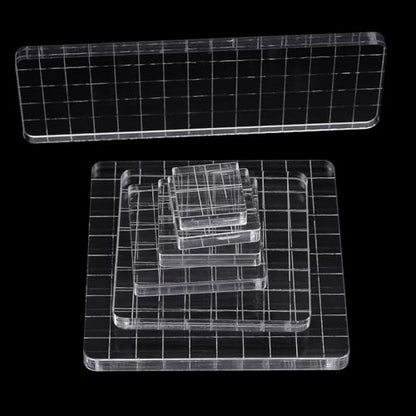 7Pcs Square Shaped Clear Acrylic Stamp Blocks Set (7 Count)