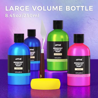 Iridescent Acrylic Paint Set (169 Fl Oz)