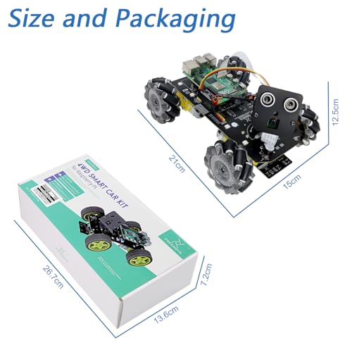 Mecanum Wheel Car Kit for Raspberry Pi 5 4 B 3 B+ Zero 2 W