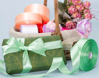 1 Inch Mint Green Solid Satin Ribbon for Gift Wrapping