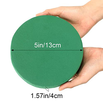 12 Pieces Round Floral Foam Wet Green Flower Foam DIY Flower Arrangement Kit for Aisle Wedding Party Decoration (12 Count)