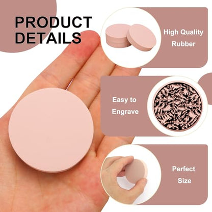 60 Pcs 2" Round Rubber Carving Blocks (4.89 Count)