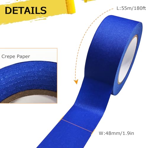 6 Rolls Masking Tape for Wall Paint (6 Count)