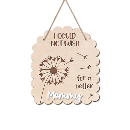 DIY Mothers Day Fingerprints Dandelion Craft Hanging Sign for New Mom Mama