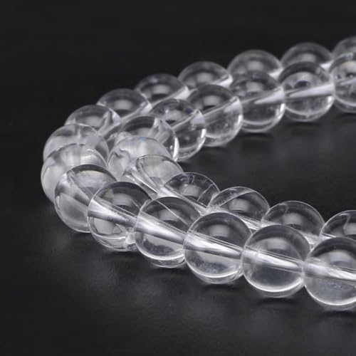 120pcs Adabele Natural Grade A Clear Crystal White Quartz Healing Gemstone 6mm Round Loose Beads Gem Stone Spacer for DIY Craft Jewelry Making GE1 (124 Count)