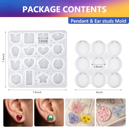 Epoxy Resin Kit 16OZ with Keychain Earring Molds
