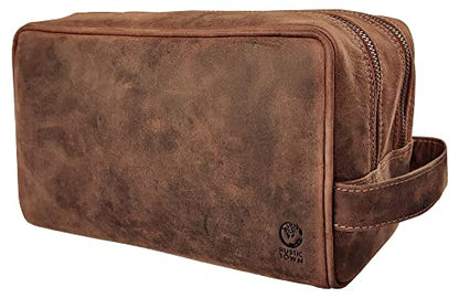 Leather Travel Toiletry Bag for Men