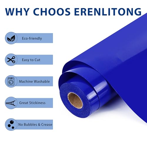 RENLITONG Royal Blue Iron on Vinyl 12Inch by 50ft Roll Heat Transfer Vinyl for T
