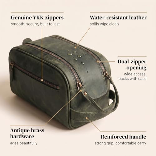 Leather Toiletry Bag for Men