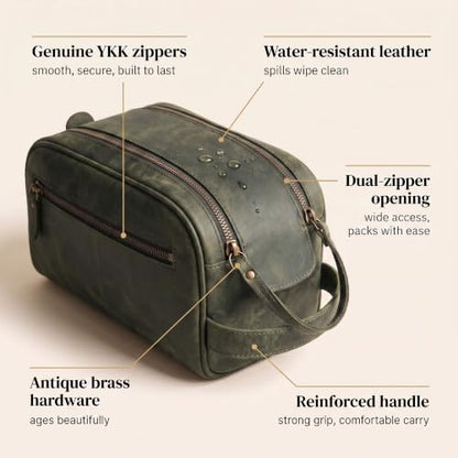 Leather Toiletry Bag for Men