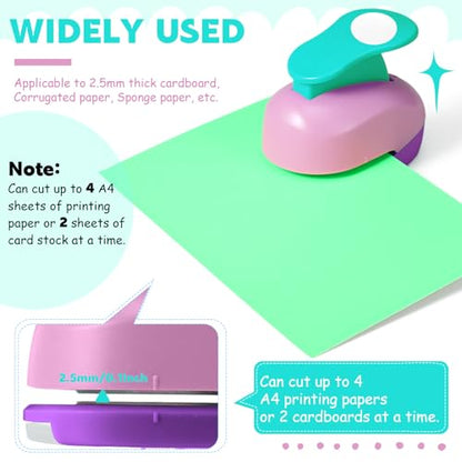 Hole Punches 6 Shapes with Cardstock for Kids (6 Count)