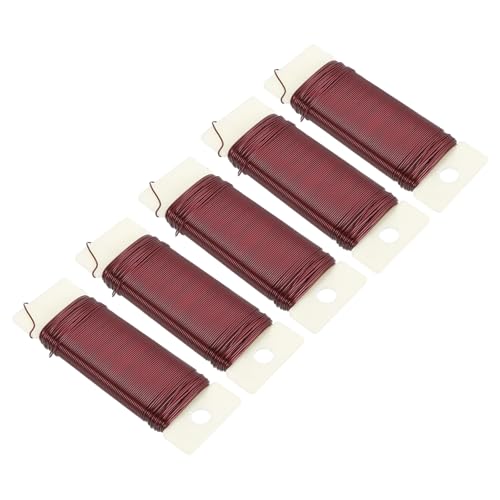 190 Yards 575 Feet Metal Floral Wire 21 Gauge Red Flexible Paddle Thin Floral Wires for Craft (5 Count)