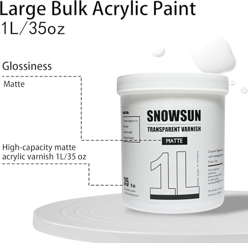 Matte Varnish 1L for Acrylic Paint Non (35 Fl Oz)