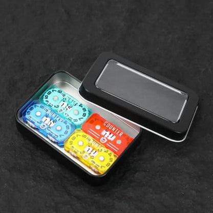 4Pcs MTG Life Counter Twin Digits with Metal Box