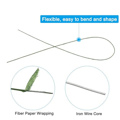 24 Gauge 16" Floral Stem Wire Paper Wrapped Iron Artificial 100Pcs