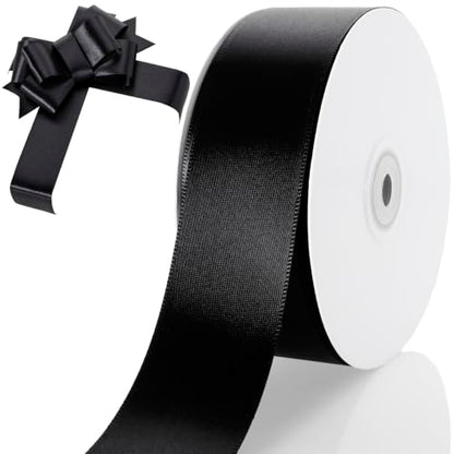 1-1/2 Inch Black Ribbon 50Yards – Perfect for Gift Wrapping