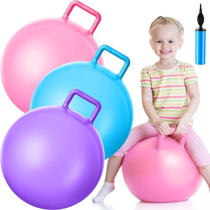 3 Pcs 18 Inch Bouncing Ball with Handle (3 Count)