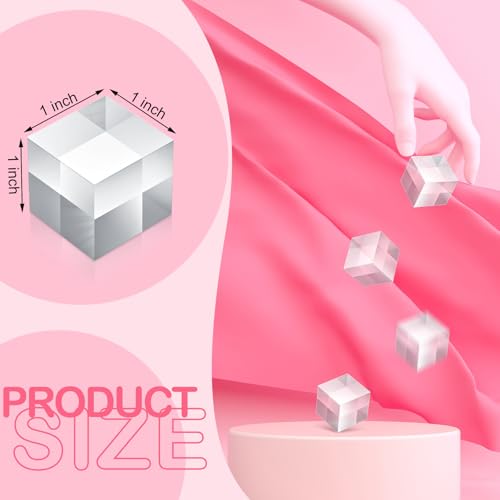 8 Pcs Acrylic Display Block Clear Cube 1 x 1 x 1 Inch (8 Count)