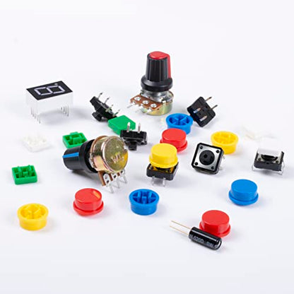 485 Pieces Electronics Starter Kit with 830 Breadboard for Arduino (485 Count)