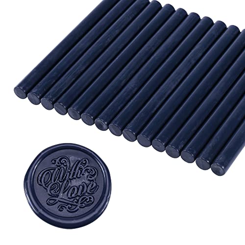 15Pcs Navy Blue Glue Gun Sealing Wax Sticks for Wax Seal Stamp (15 Count)