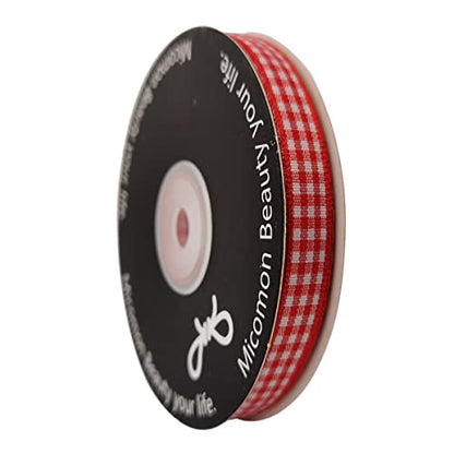 Red and White Gingham Ribbon 25 Yards Each Roll 100% Polyester (75 Foot)