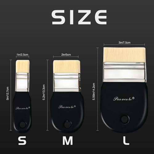 1 PCS Flat Paddle Paint Brush Set (3 Count)