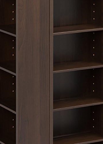 Prepac 4 Revolving Display Cabinet Media Storage, Large Four-Sided Spinning Tower, Espresso
