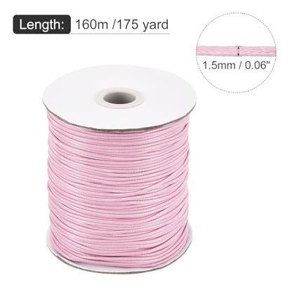 Waxed Cord 1.5mm Waxed Polyester Cord 175 Yard Wax String for Bracelet Making