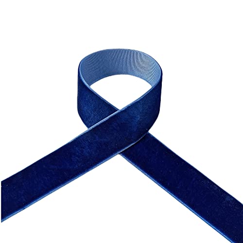 Vintage Sapphire Blue Velvet Ribbon (75 Foot)