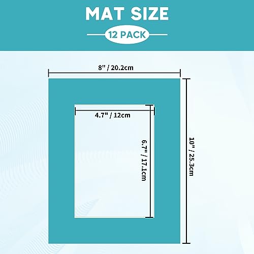 12 Packs Mixed Colors 8x10 Picture Frame Mats for 5x7 Photos