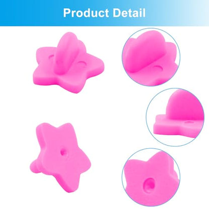 100 Pack Pink Star Shape Rubber Pin Backs (100 Count)