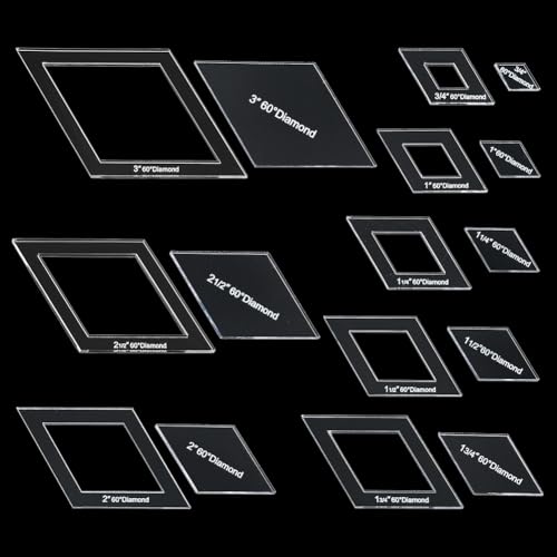 16 Sizes Diamond Quilting Template (16 Count)
