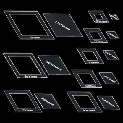 16 Sizes Diamond Quilting Template (16 Count)