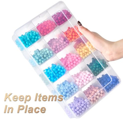 15 Grids Large Plastic Organizer Box with Adjustable Dividers