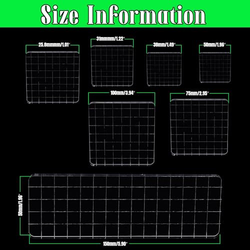 7Pcs Square Shaped Clear Acrylic Stamp Blocks Set (7 Count)